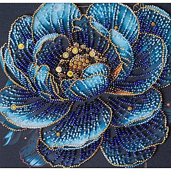 Набор-меди для вышивки бисером на натуральном художественном холсте "Роскошный цветок", AMB-124