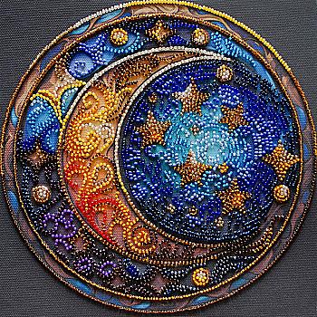 Набір-міді для вишивання бісером на натуральному художньому холсті "Чарівні сни", AMB-108