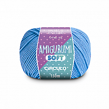 Пряжа 2137 Блакитний (55% акрил, 45% бавовна, 65 гр. 150 м. 6 мот. в уп), ТМ "Amigurumi Soft"