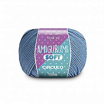 Пряжа 2236 Темно-блакитний (55% акрил, 45% бавовна, 65 гр. 150 м. 6 мот. в уп), ТМ "Amigurumi Soft"