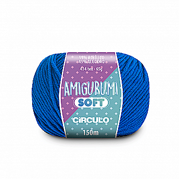 Пряжа 2620 Синій (55% акрил, 45% бавовна, 65 гр. 150 м. 6 мот. в уп), ТМ "Amigurumi Soft"