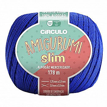 Пряжа 2829 Синій (100% бавовна ,70 г, 178 м, 6 мот. в уп), ТМ "Amigurumi Slim"