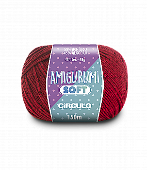 Пряжа 3635 Бордовий (55% акрил, 45% бавовна, 65 гр. 150 м. 6 мот. в уп), ТМ "Amigurumi Soft"