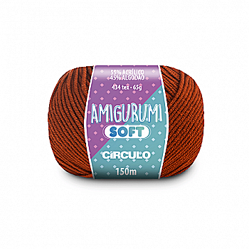 Пряжа 7529 Коричневий (55% акрил, 45% бавовна, 65 гр. 150 м. 6 мот. в уп), ТМ "Amigurumi Soft"