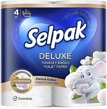 Папір туалетний SELPAK Deluxe білий, 4 шт. 32763400