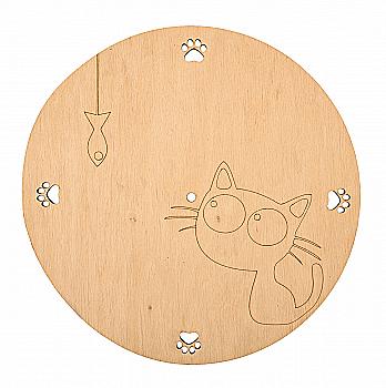 Заготівка дерев`яна Годинники Кіт і Рибка №2, D-30 см, 702712