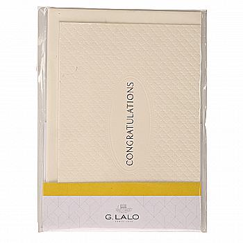 Набір з подвійної рельєфної карти-загот. 107*152 мм 320 г/м2 з написом "Congratulations" та конв. С6, кремовий, 60603L