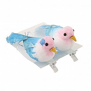 Набор декоративный пасхальный "Птичка на клипсе" 5 см, 2 шт. (4 цв. в ассорт.), 765028260