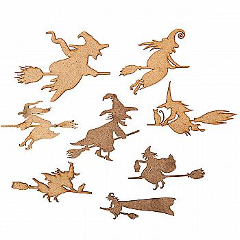 Заготовка деревянная Ведьмы на метле, 8 шт, Ч281