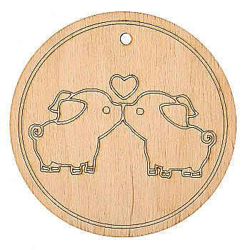 Заготовка деревянная Подставка под чашку, Подвес Свинка 3 100*100, 702971