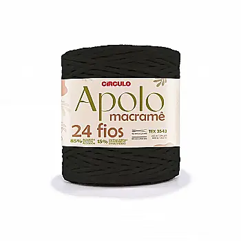 Пряжа 8990 Чорний (85% бавовна, 15% інші волокна, 800г, 225 м 1 шт), ТМ "Apolo Macrame"