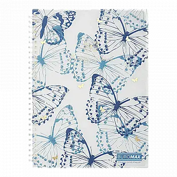 Зошит для записів B5, 80 арк " Arabeski", клітинка, пластикова обкладинка, синій, BM.2586-02