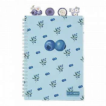 Зошит для записів А5 80 арк Arabeski, клітинка, пластикова обкладинка, кобальтовий, BM.2587-54