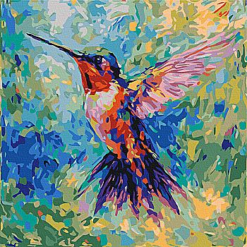 Картина по номерам 40*40 см "Цветовая колибри © Oleg Loburak", SBS54530