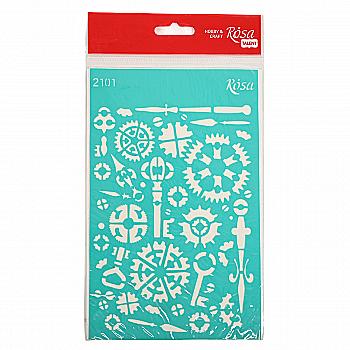 Трафарет самоклеючий Фоновий 13*20 см, №2101, серія "Стімпанк", ROSA Talent