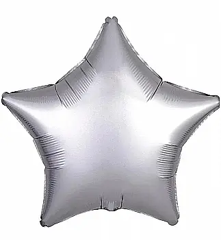 Воздушный шар матовый Звезда, серебро, 51-19530