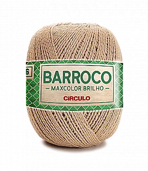 Пряжа 7727 Бежево-золотой (98%хлопок, 2 % металлик(синтетическое волокно) 200 г, 6 мот. в уп.), ТМ "Barroco Maxcolor Brilho"