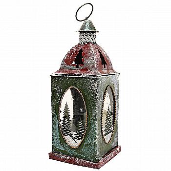 Фонарь-подсвечник 38 см, метеллический со стеклянными вставками, RM3-685