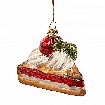 Елочное украшение Пирожное с клубникой, F1059-122534