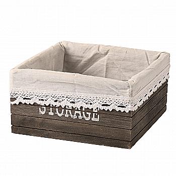 Подарункова коробка дерев`яна прямокут. сер, 19*19*10 см, 19081-13