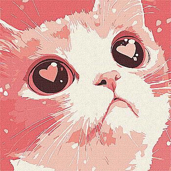 Набор для росписи по номерам 30*30 см "Влюбленный кот", KHO6864, ТМ "Ideyka"