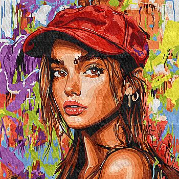 Набор для росписи по номерам 40*40 см "Современная Красная шапочка", KHO8600, ТМ "Ideyka"