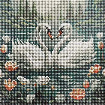 Набір з алмазною мозаїкою "Лебедина вірність" 40*40 см, AMO7964, ТМ "Ideyka"