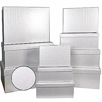 Подарункова коробка прямокутна, біла текстурна, 31*23*13,5 см, 1110246117