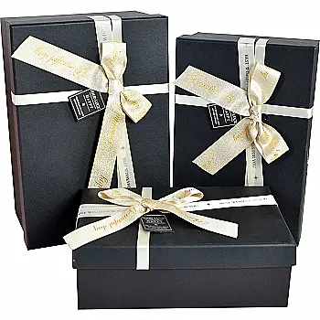 Подарункова коробка прямокутна, з бежевим бантом, 21*14*8 см, 260349312