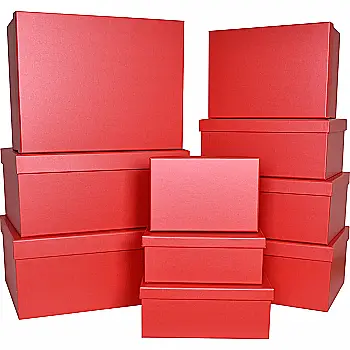 Подарункова коробка прямокутна, червона, 31*23*13,5 см, 111028467