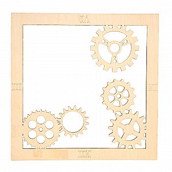 Заготовка деревянная Часы "Шестеренки объемные" 300*300*4 мм, ЧС8