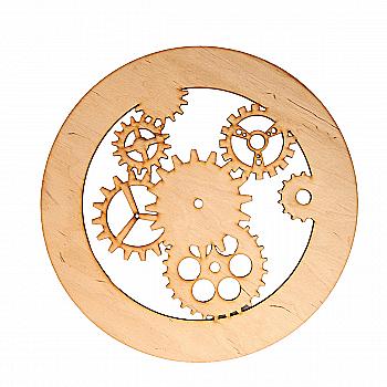 Заготовка деревянная Часы "Шестеренки" 300*300*4 мм, ЧС7