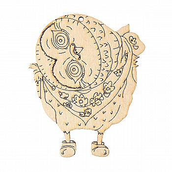 Заготовка деревянная Подвеска-раскраска "Сова такая сова", 9*7*0,4 см,  Р100