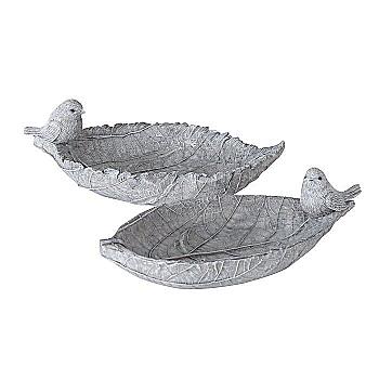 Декор для дому полістоун Годівниця/Ванна для птахів "Mirena" h=8 см, матовий сірий (2 види), 2018902