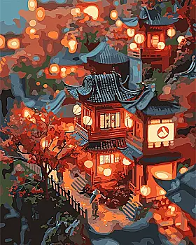 Картина по номерам SANTI "Огни Токио" 40*50 см, LED подсветка, 955082