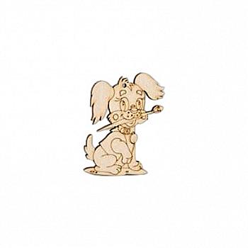 Заготовка деревянная Собака-художник, Р105