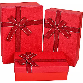 Подарочная коробка прямоугольная, красная с бордовым бантом, 21*14*8 см, 1103138632