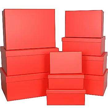 Подарункова коробка прямокутна, яскраво червона, 29*22*12,5 см, 1110201126