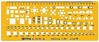 Трафарет для дизайну меблів 1:50 жовтий (S0238921)