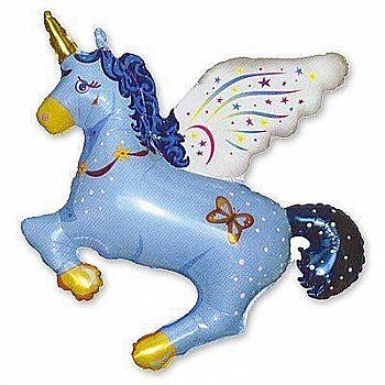 Шар воздушный Фигура Единорог волшебный синий Ф, 1207-0940