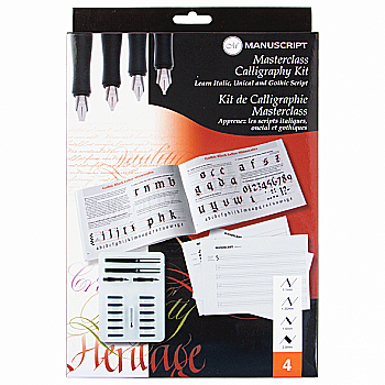 Набор для начинающих каллиграфов MasterClass (2 перьевые ручки + 4 пера + картриджи + конвертёр чернил + инструкция), MC160 Manuscript