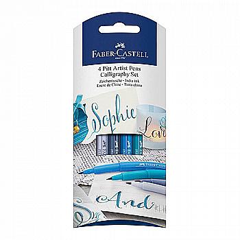 Набор для каллиграфии Calligraphy BRUSH (4 шт.), оттенки синего, 267109 Faber-Castell