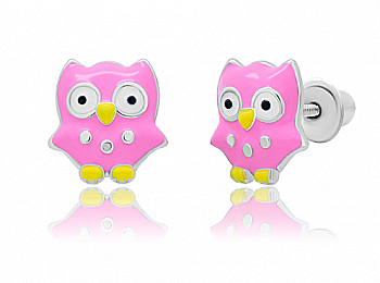 Сережки "Сова" рожева, 219560500611