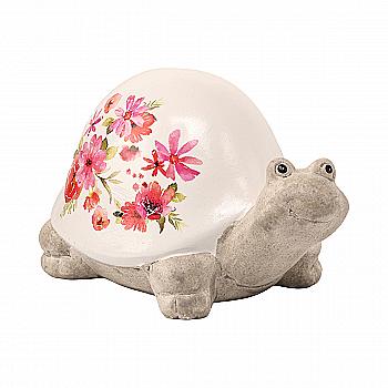 Статуэтка керамическая Черепаха "Rosella" h=12 см, бело-серый с розовыми цветами (2 вида), 2018115