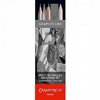 Outlet40 Набор карандашей Caran d`Ache Artist Graphite Line для очерков, мет. бокс, пр. 11, 775.311/1016416