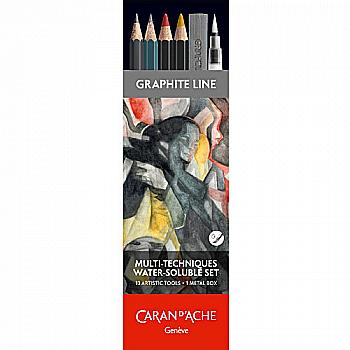 Outlet40 Набор карандашей Caran d`Ache Multi-Techniques, мет. бокс, пр. 13, 779.313/1016415