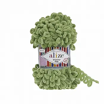 Пряжа мікрополіестер 485 Суха м`ята, TM Alize Puffy Fine