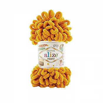 Пряжа микрополиэстер 14 Желто-горячий, TM Alize Puffy