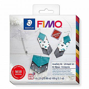 Набор пластики leather-effect "Серьги и бусы" 4 цв*25 г, Fimo