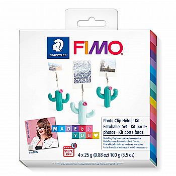Набор пластики soft "Кактусы держатели фото" 4 цв*25г, 3 клипсы для фото, Fimo